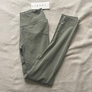 JBODY Unified Misty Green Scrunch High Waisted Leggings (M)